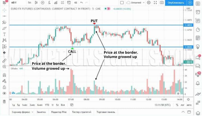 Examples of trading with volumes in binary options